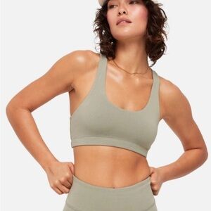 NWT MATE The Label Organic Cotton Sports Bra, Sage Green